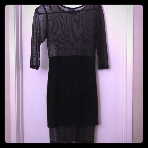 Dresses & Skirts - Black 3/4 sleeve dress sheer top area